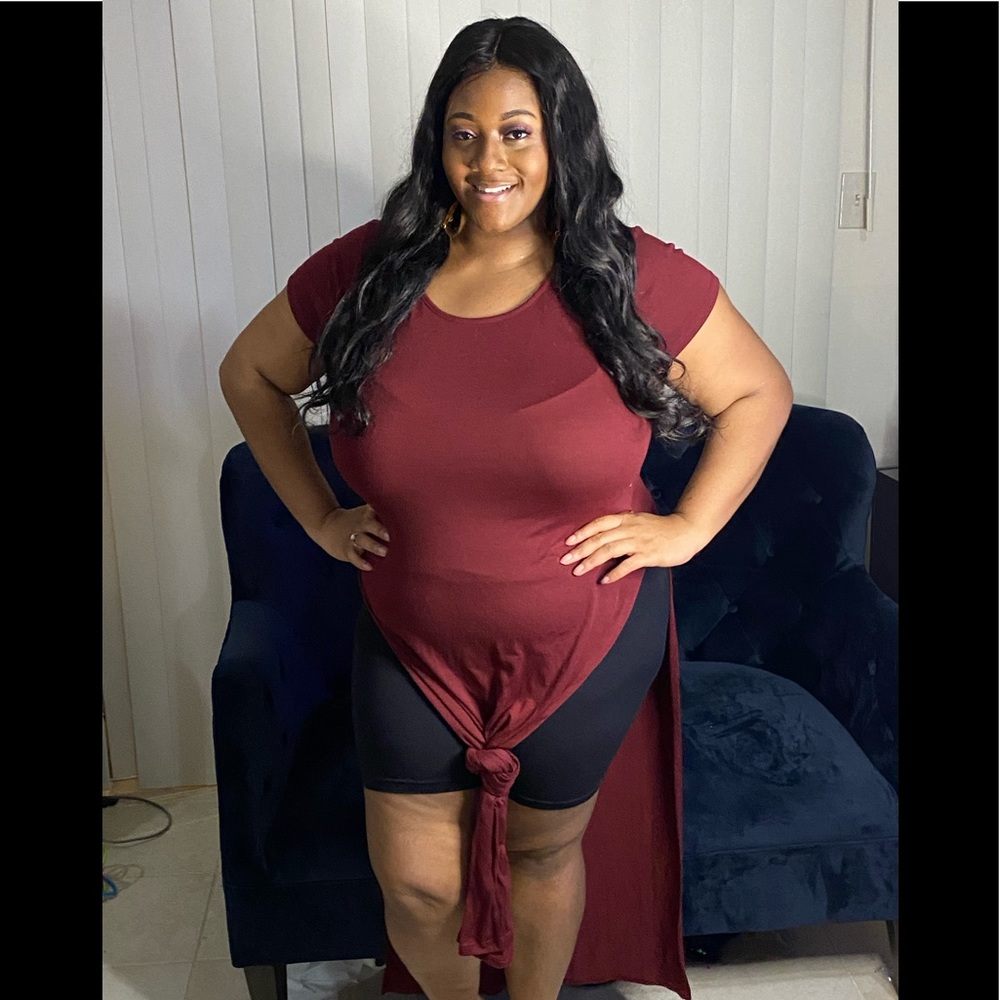 Burgundy top